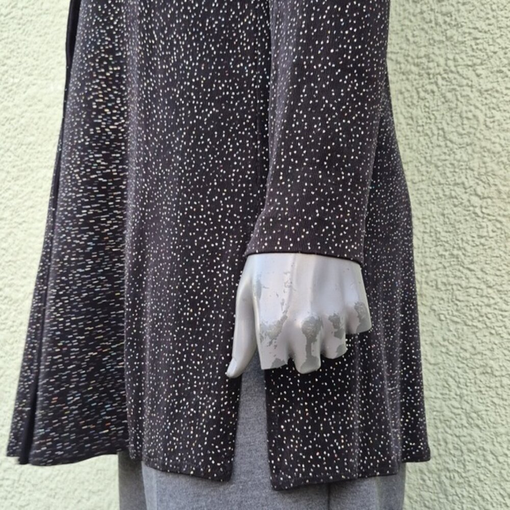 Rabbit Rabbit Rabbit Designs Ladies Black Knit Sequins Accented Button Down Top - Picture 14 of 17